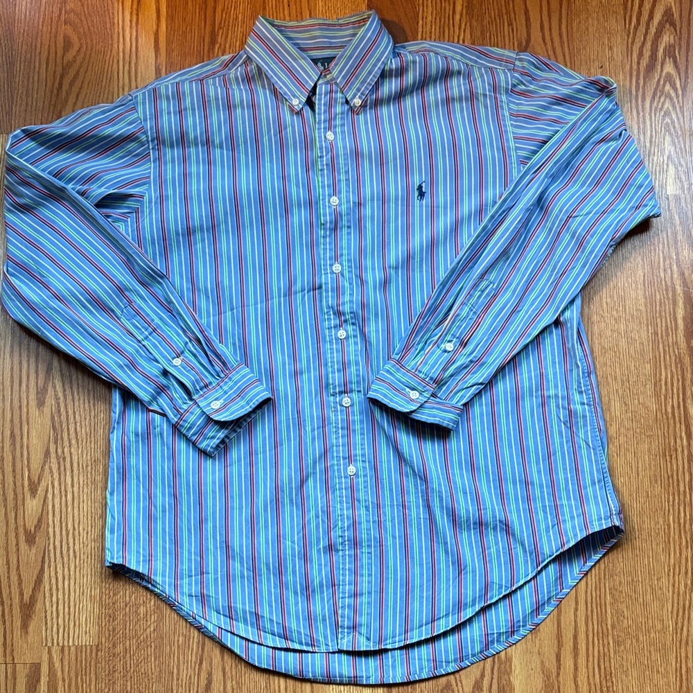 Ralph Lauren Men’s Multicolor Striped Button-Down Shirt - Blue Dominant